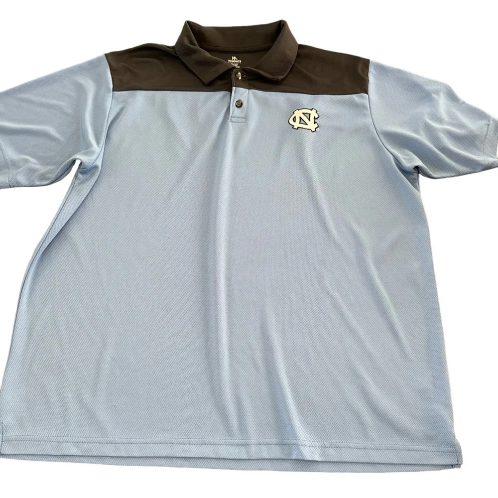 KA Knights Apparel Mens 2XL UNC Carolina Tarheels Embroidered Polo Shirt Blue 2X